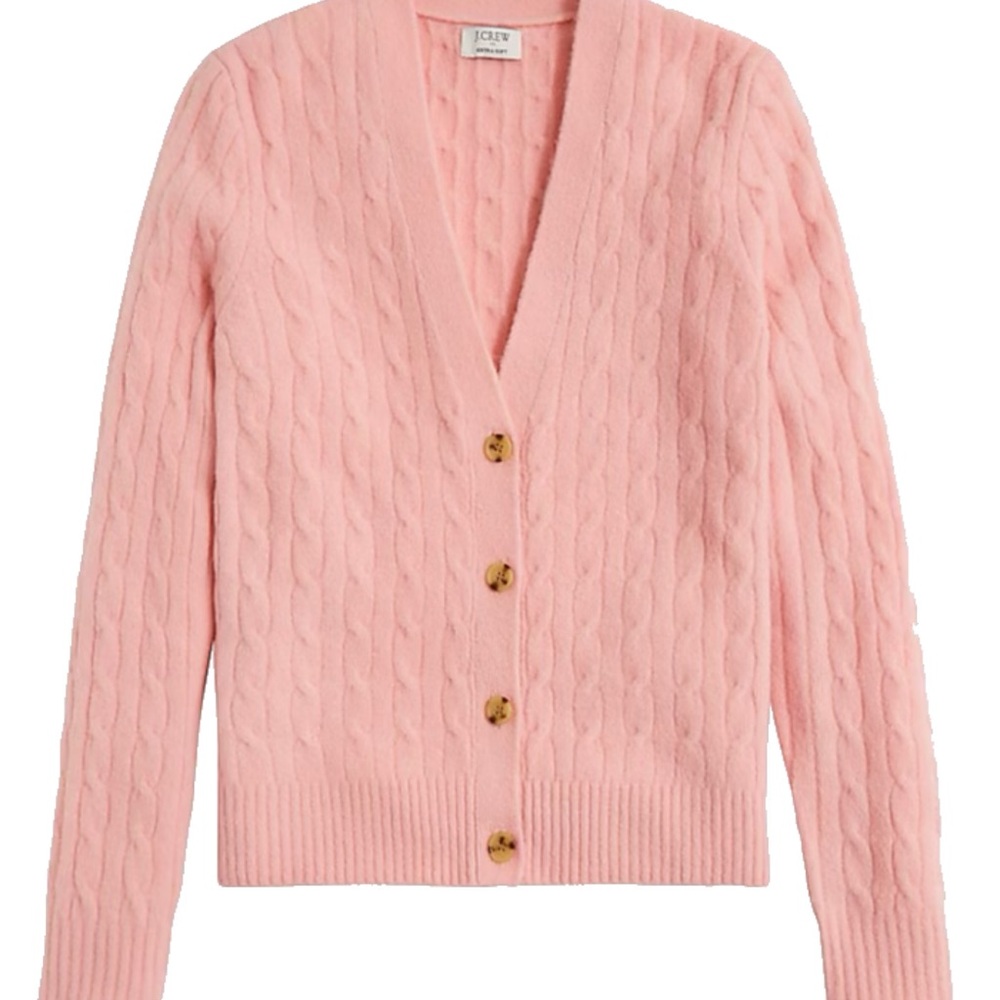 J. Crew Pink Button-Up Cardigan